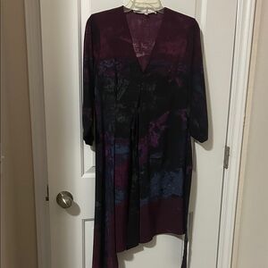 RACHEL Rachel Roy Long Sleeve V-Neck Dress in Plum, Black and Navy